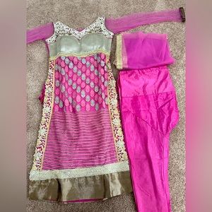 Pink Gold traditional Indian south asian dress kurti